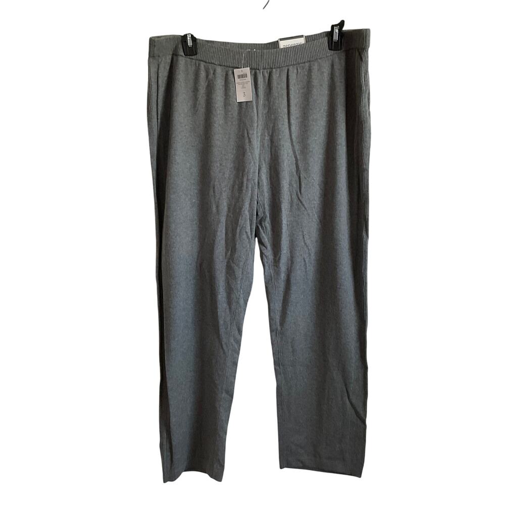 Zenergy by Chico’s‎ Cotton Cashmere Side Rib Panel Grey Pants - Size XL NEW